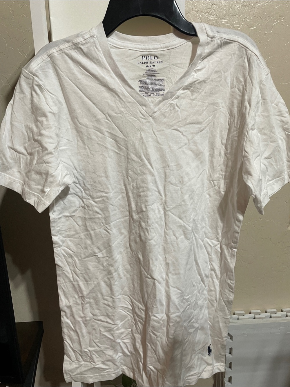 Polo by Ralph Lauren White V-Neck Short Sleeve Tee